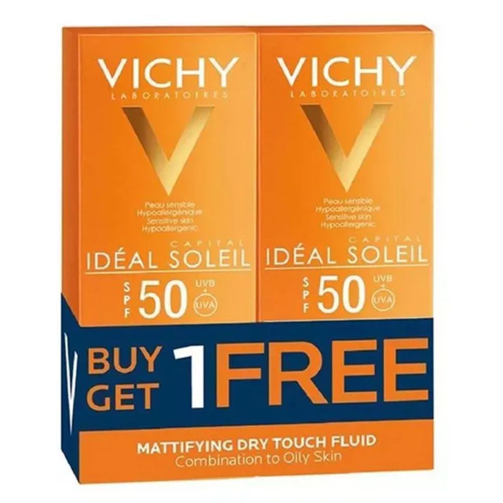 OFFER(1+1) VICHY IDEAL.SOL.SPF50 MATTIFYING DRY FACE FLUID 50ML(FM0022491)