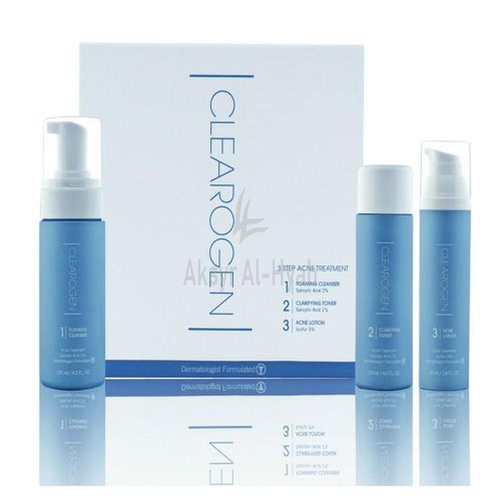 CLEAROGEN 3 STEP ACNE(BENZOYL) TREATMENT KIT(1 MONTH)