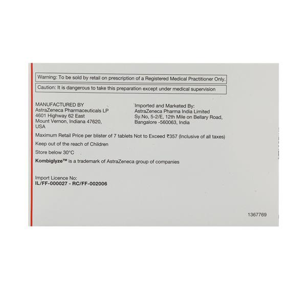 KOMBIGLYZE XR 5/1000MG TABLETS 30'S 2