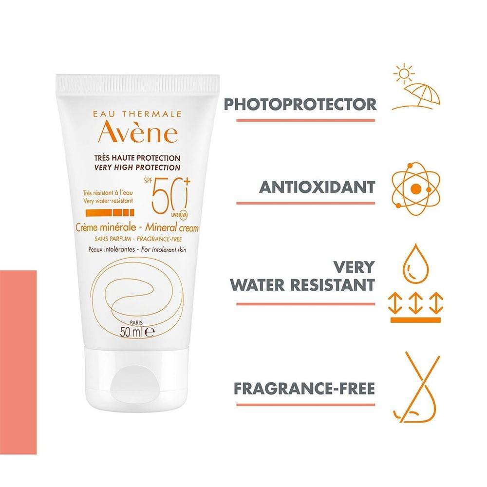 AVENE SPF50 MINERAL WHITE CREAM 50ML#555370 5