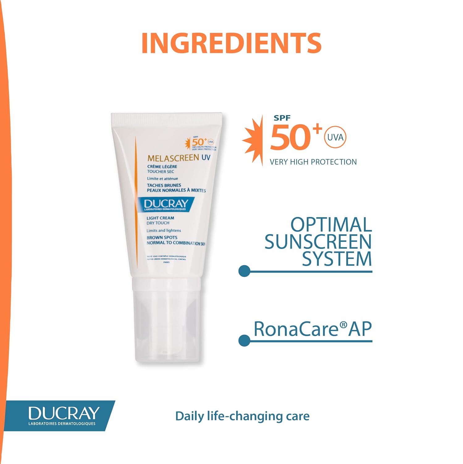 DUCRAY MELASCREEN PP LIGHT SUN CREAM (SPF50+) 40ML#566284 4