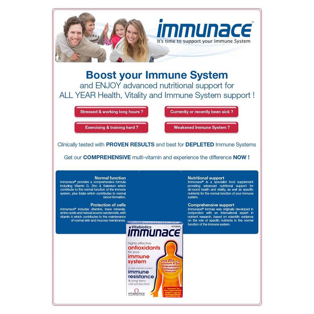 VITABIOTICS IMMUNACE TAB 30S 1