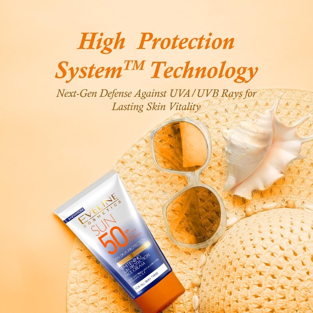 EVELINE SUN SPF 50 + WHITENING FACE CREAM 50ML#0906 4