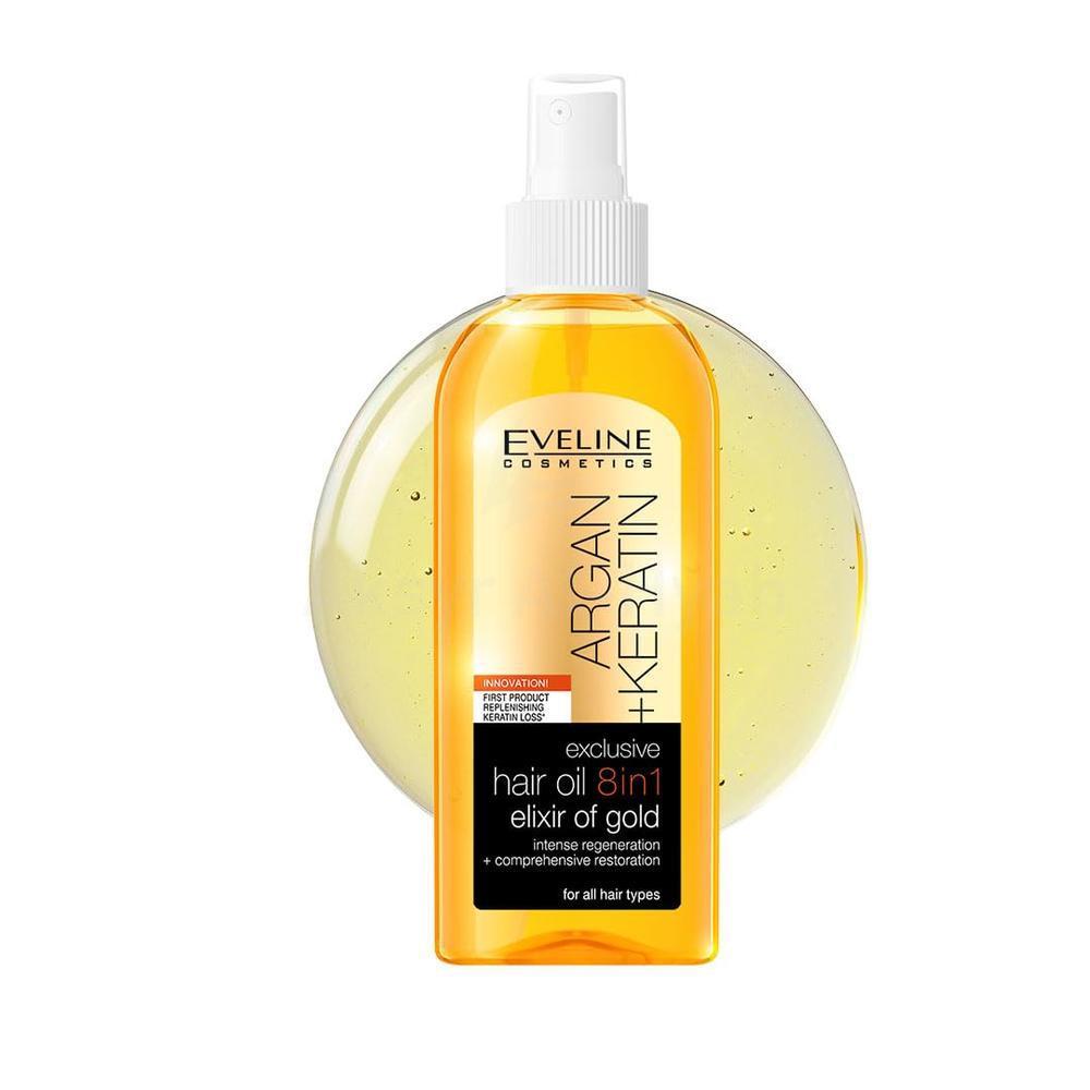 EVELINE ARGAN+KERATIN 8 IN 1 EXCLUSSIVE HAIR OIL.150ML#7127 1