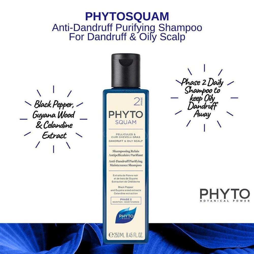 PHYTO PHYTOSQUAM ANTI-DANDRUFF PURIFYING OILY SHAMP 200ML 3