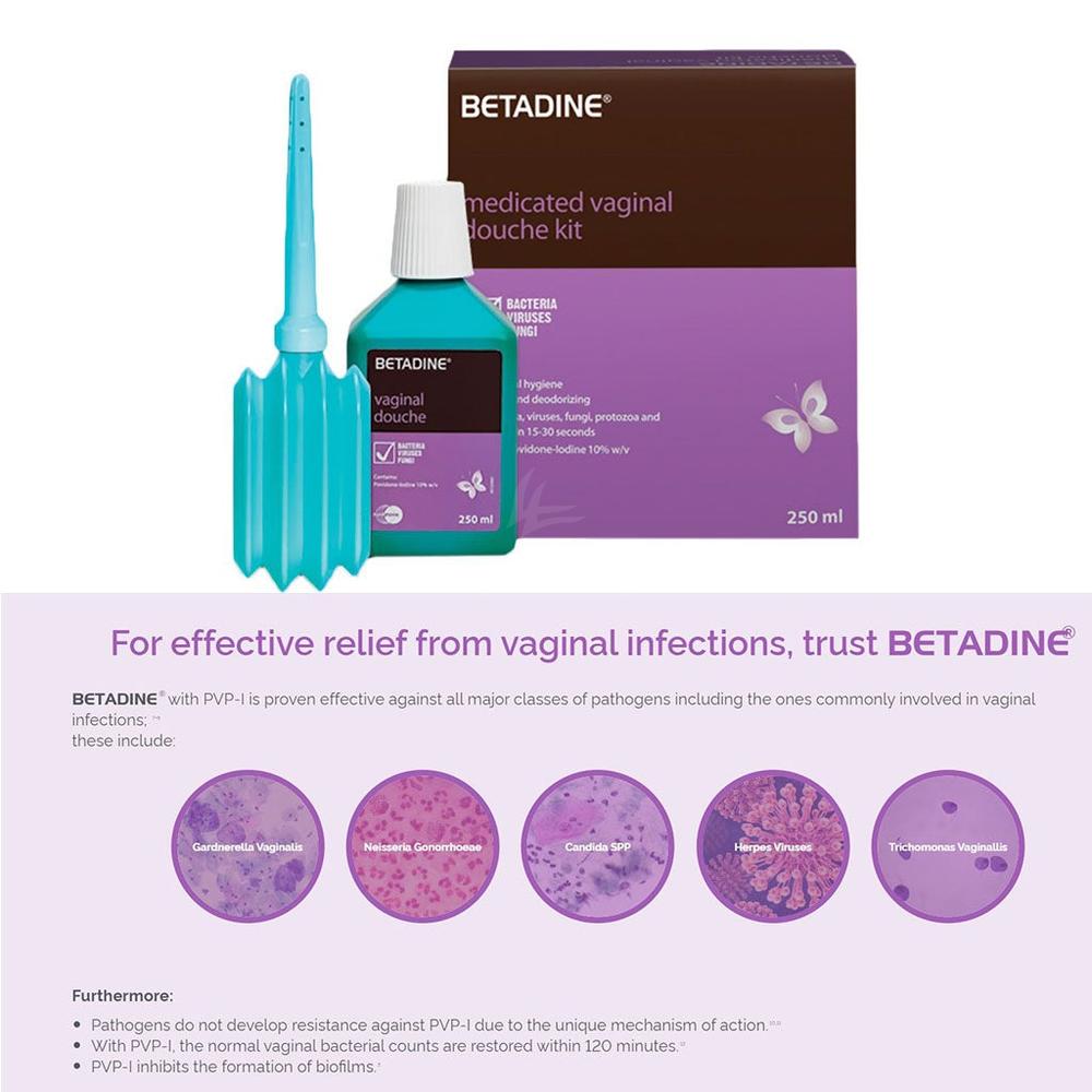 BETADINE MEDICATED VAGINAL DOUCHE KIT 250ML 2
