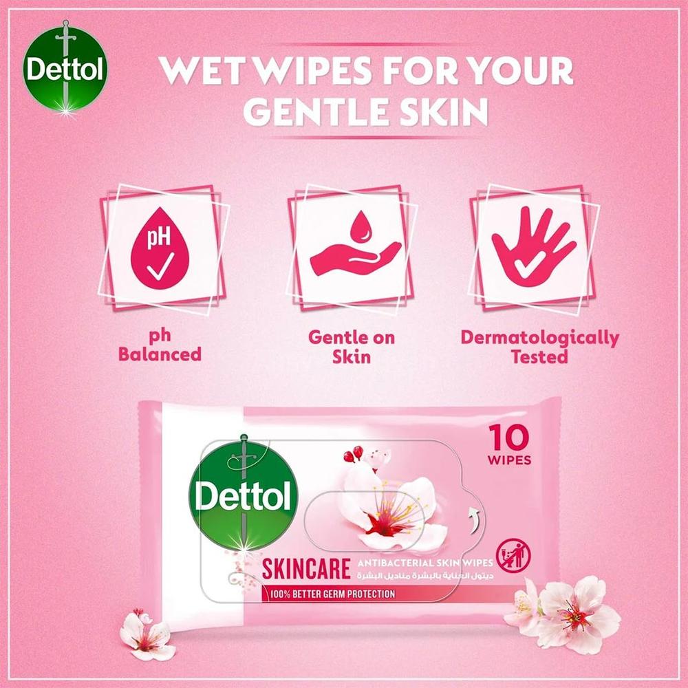 DETTOL ANTI.BAC.WIPES SKIN CARE 10'S #28000 6