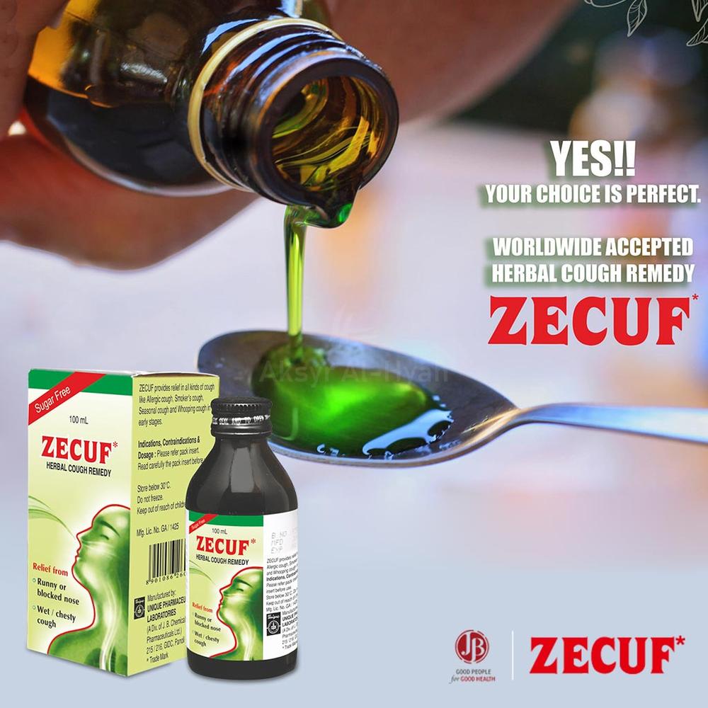ZECUF HERBAL COUGH SUGAR FREE SYRUP 100ML