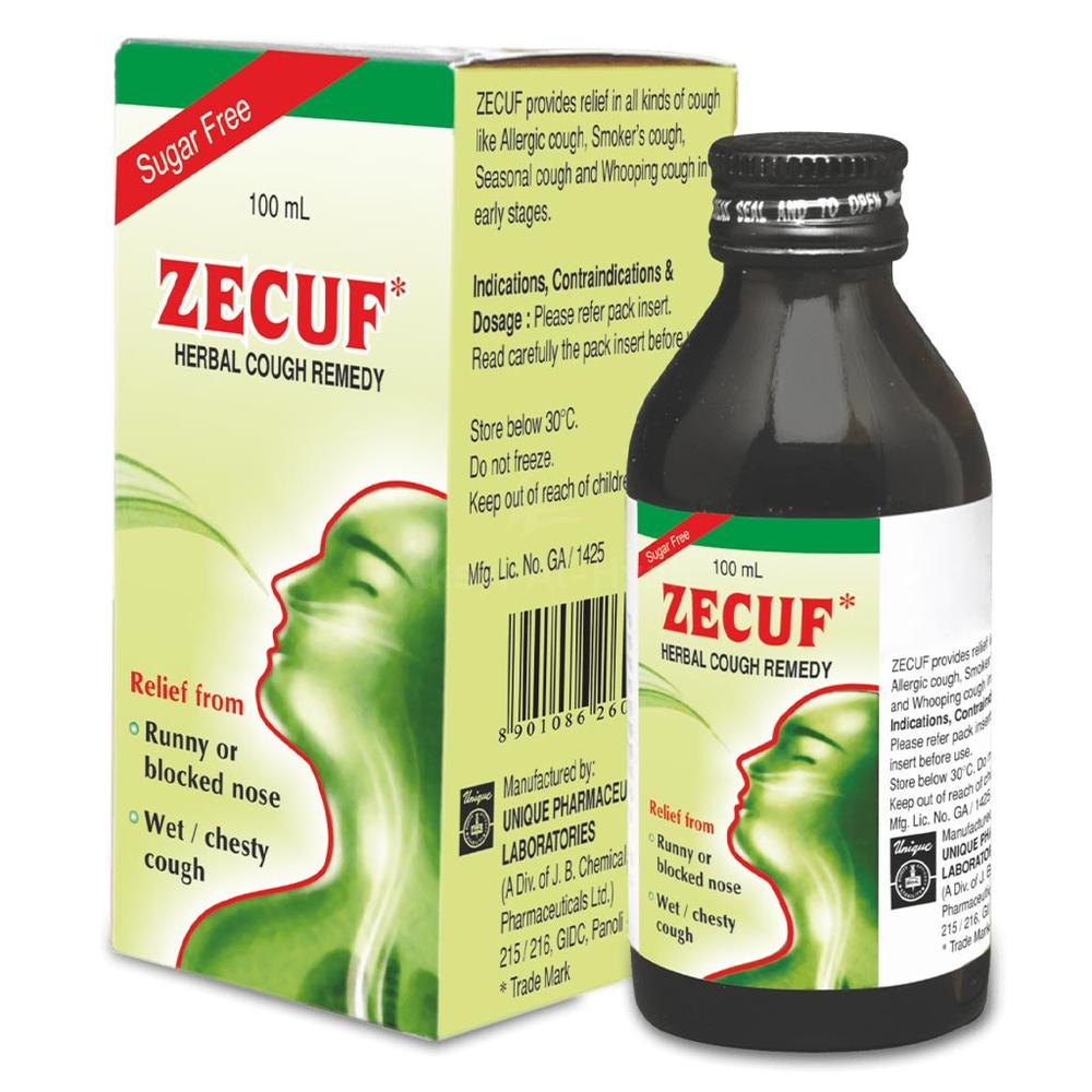 ZECUF HERBAL COUGH SUGAR FREE SYRUP 100ML