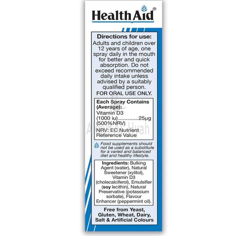 H/AID VITAMIN D3 1000 I.U. ORAL SPRAY 20ML