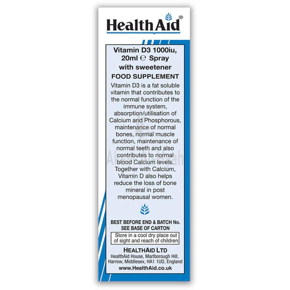 H/AID VITAMIN D3 1000 I.U. ORAL SPRAY 20ML