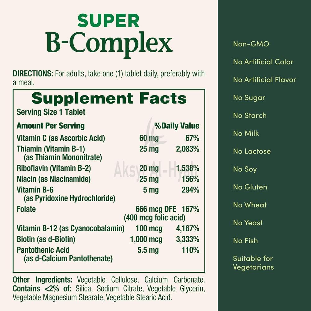 NAT.BOUNTY SUP. B-COMPLEX W/FOLIC&VIT C TAB 150'S