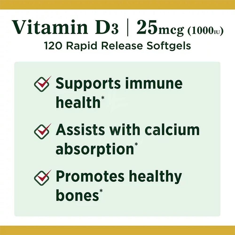 NAT.BOUNTY D3-1000IU SOFTGELS 120'S 4