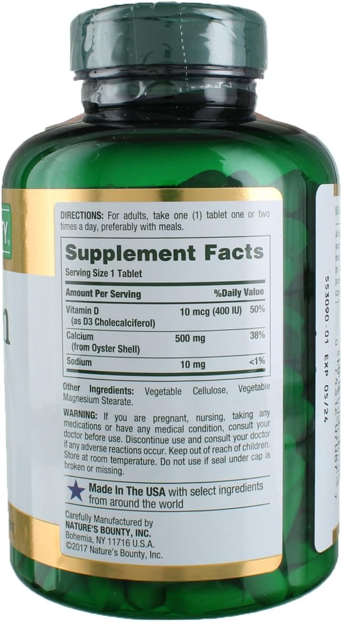 NAT.BOUNTY CALCIUM 500MG/ VIT D3 TAB 300'S 1