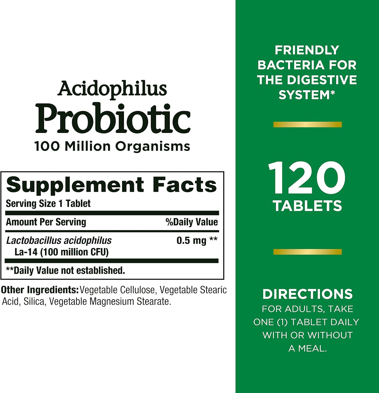 NAT.BOUNTY ACIDOPHILUS PROBIOTIC TAB 120'S 1