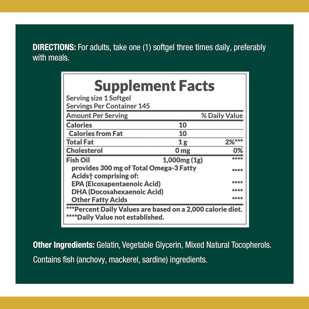 NAT.BOUNTY FISH OIL 1000MG/OMEGA 3 145'S 1