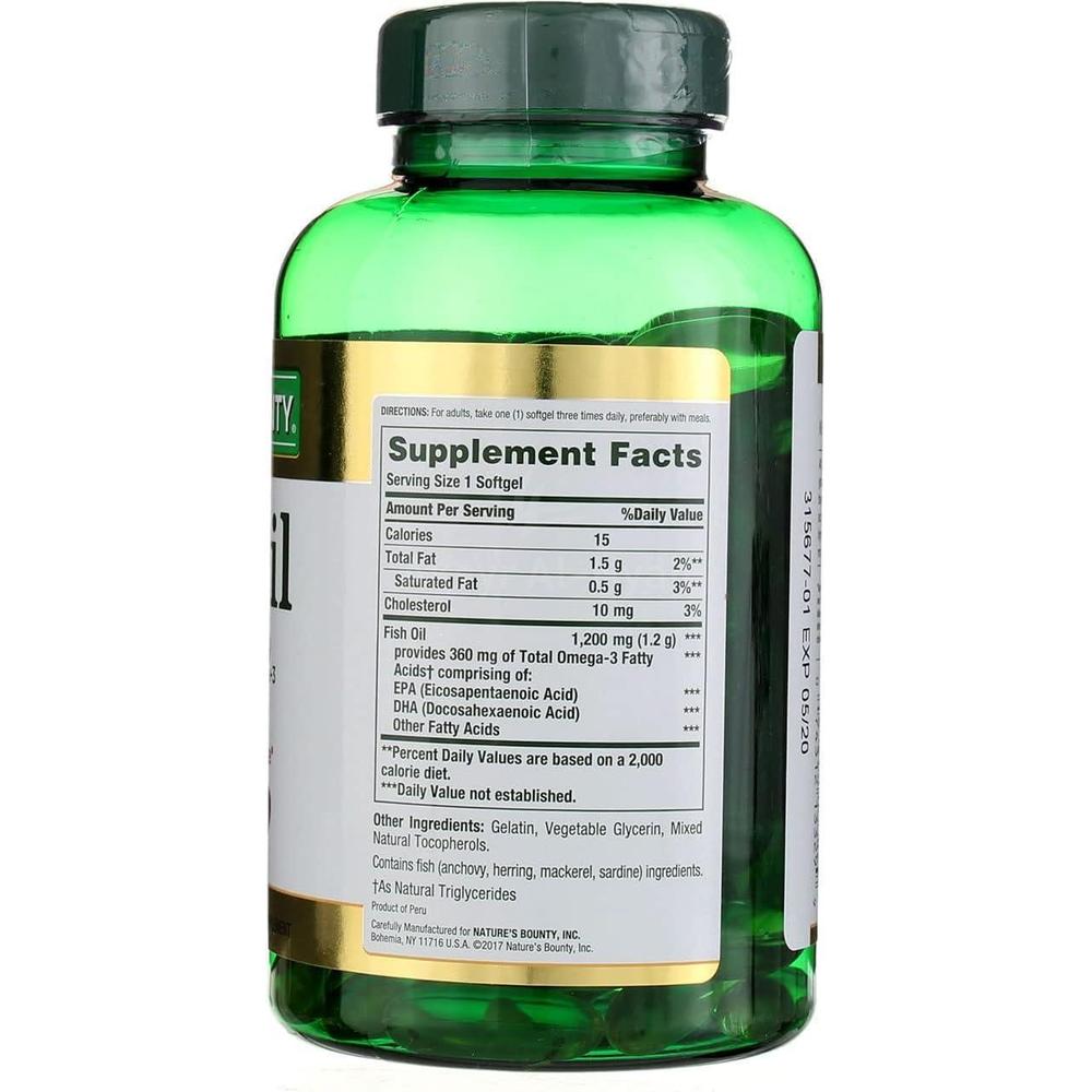 NAT.BOUNTY FISH OIL 1200MG/ OMEGA-3  SOFTGEL 120'S 1