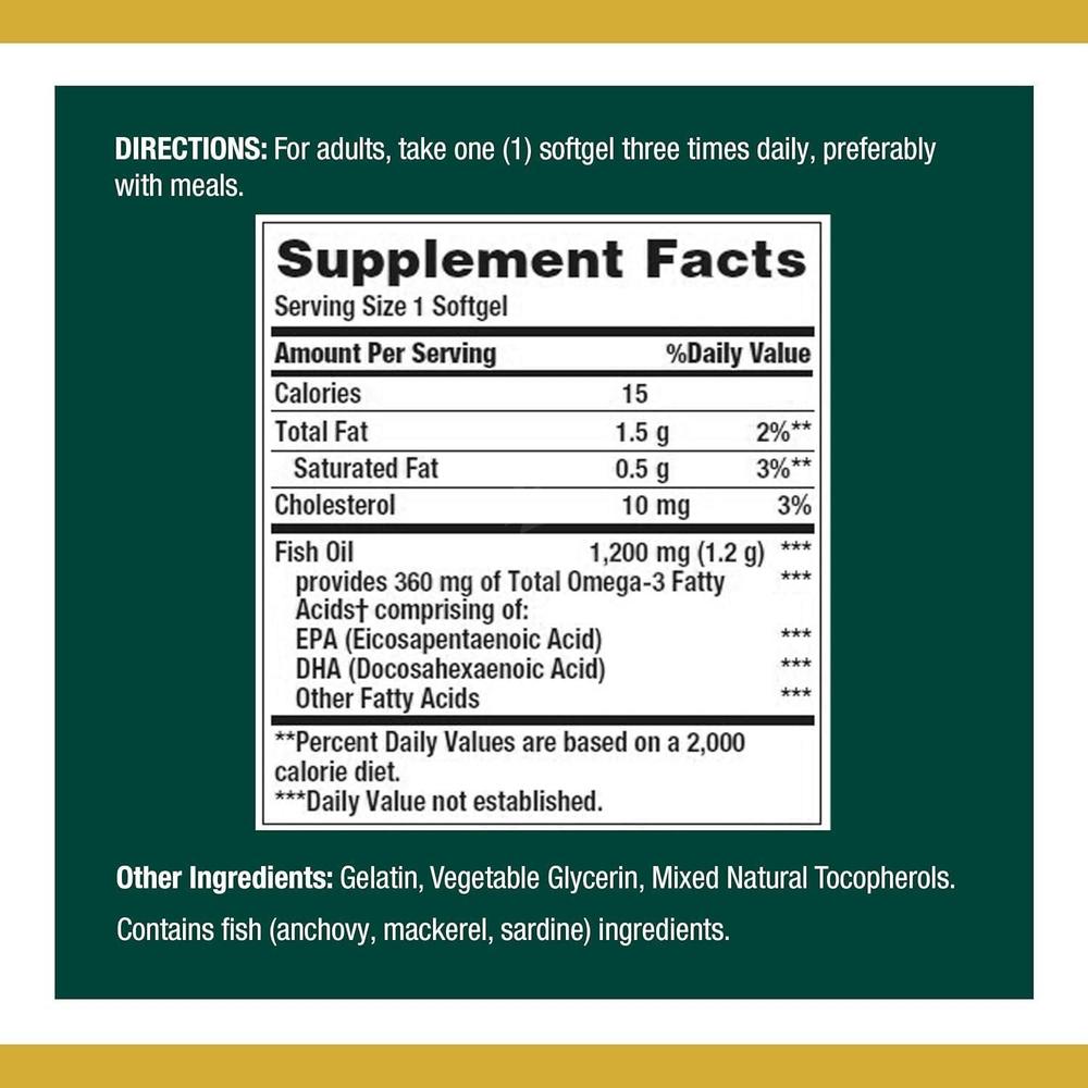 NAT.BOUNTY FISH OIL 1200MG/ OMEGA-3  SOFTGEL 120'S 3