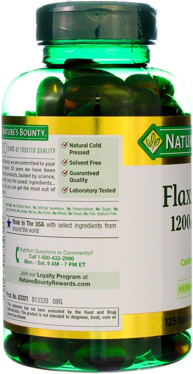 NAT.BOUNTY FLAXSEED OIL 1200MG SOFTGEL 125'S 1