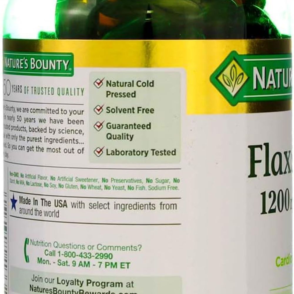 NAT.BOUNTY FLAXSEED OIL 1200MG SOFTGEL 125'S 3