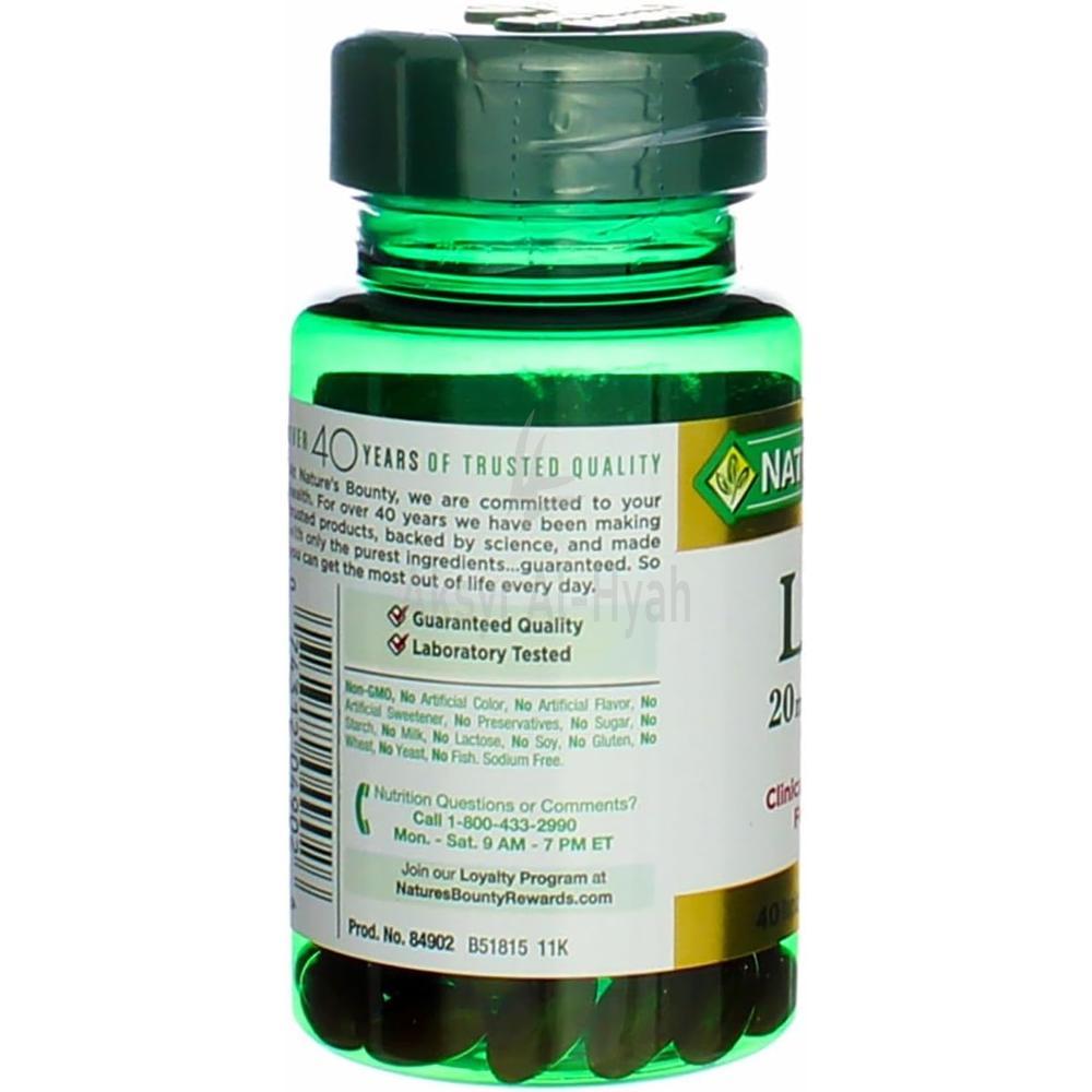 NAT.BOUNTY LUTEIN 20 MG SOFTGEL 40'S