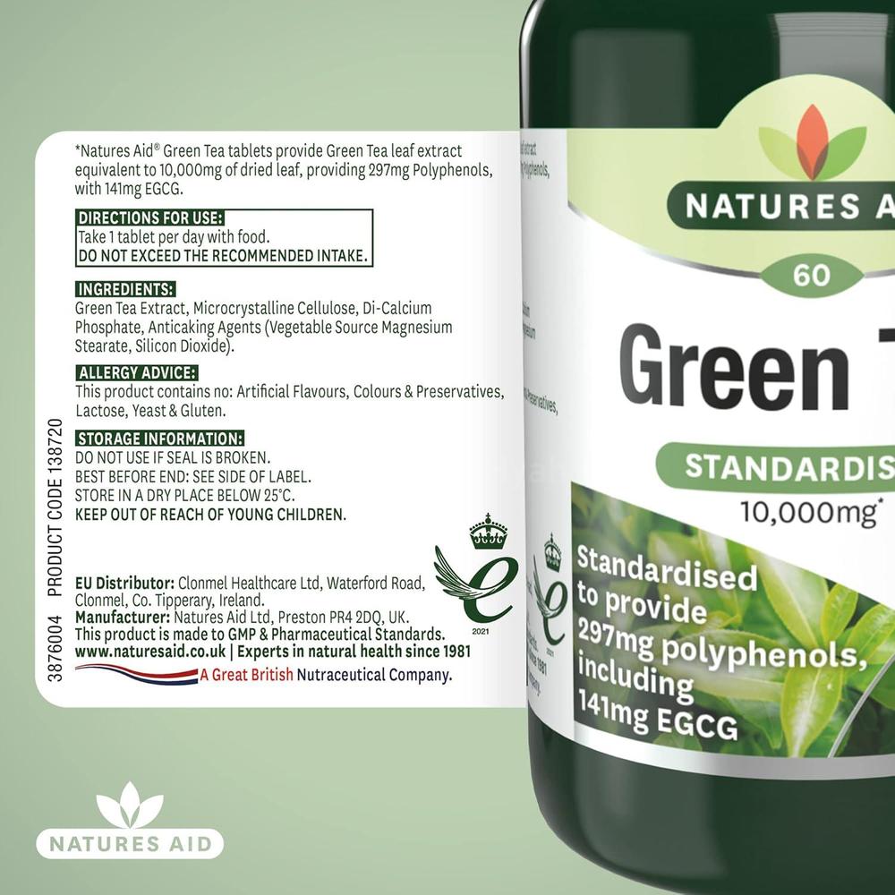 NAT.AID GREEN TEA 10 000MG TAB 60'S 4