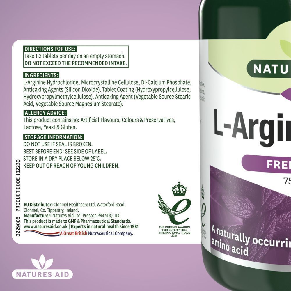 NAT.AID L-ARGININE HCL 750MG TAB 90'S 1