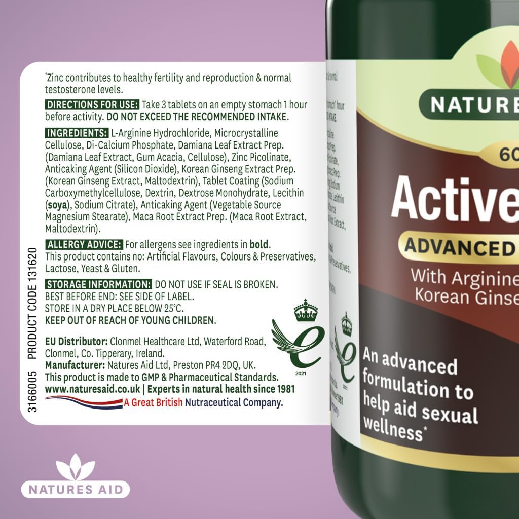 NAT.AID ACTIVE MAN W/ARGININE GINSENG TAB 60'S