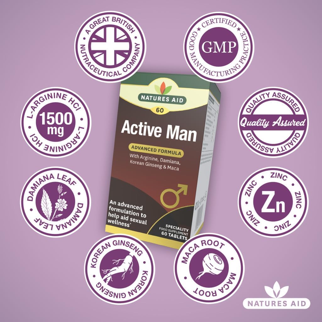 NAT.AID ACTIVE MAN W/ARGININE GINSENG TAB 60'S
