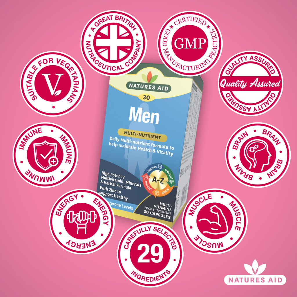 NAT.AID MEN HEALTHY & VITALITY CAPS 30'S