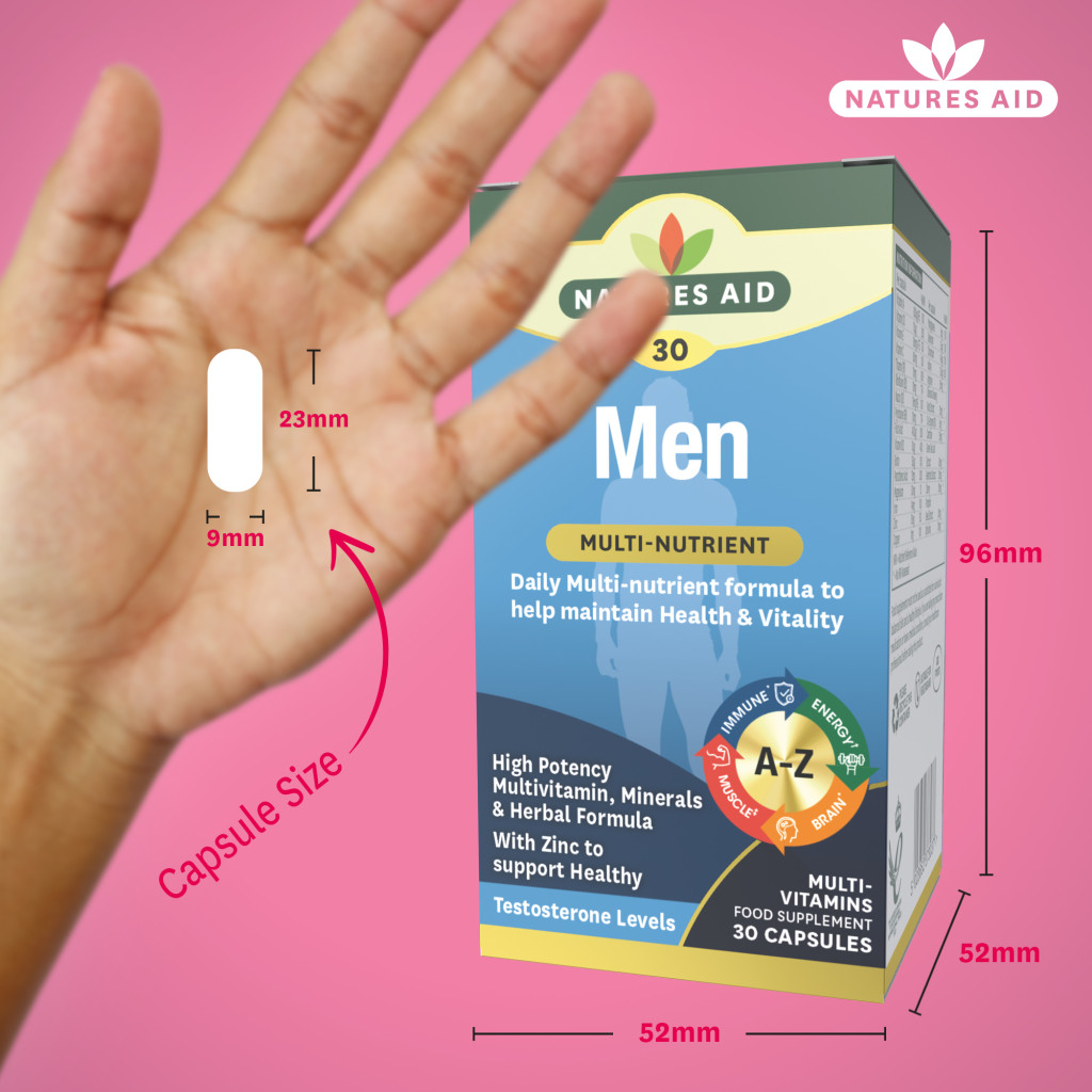 NAT.AID MEN HEALTHY & VITALITY CAPS 30'S