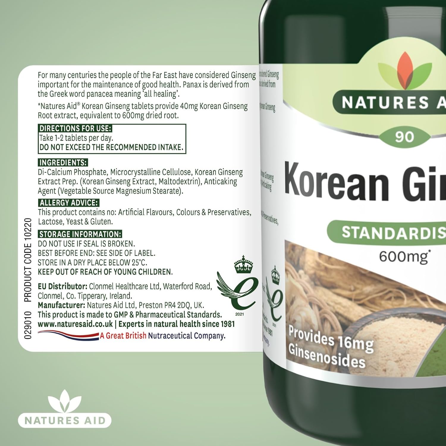NAT.AID KOREAN GINSENG 600MG TAB 90'S 1