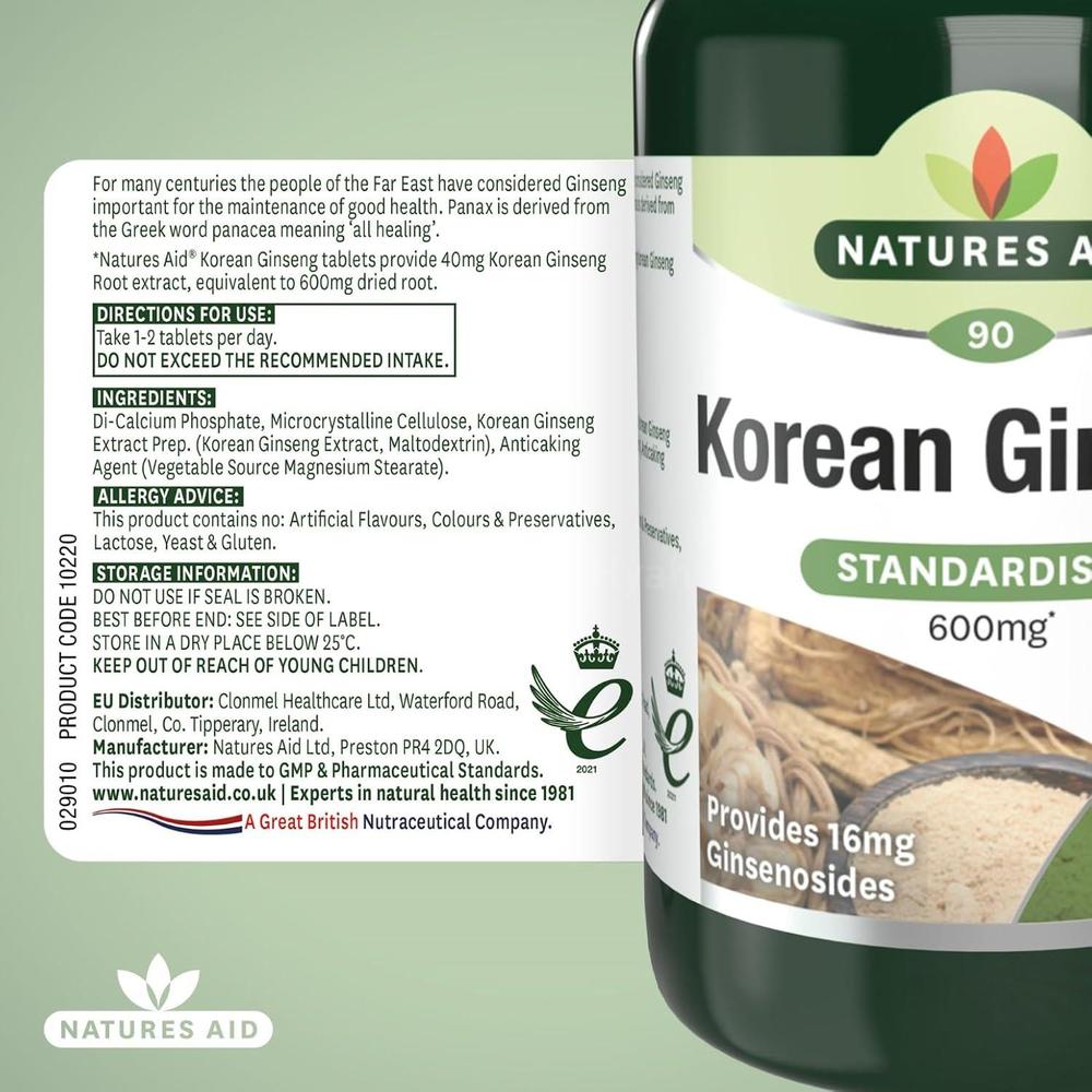 NAT.AID SIBERIAN GINSENG 600MG TAB 90'S 4