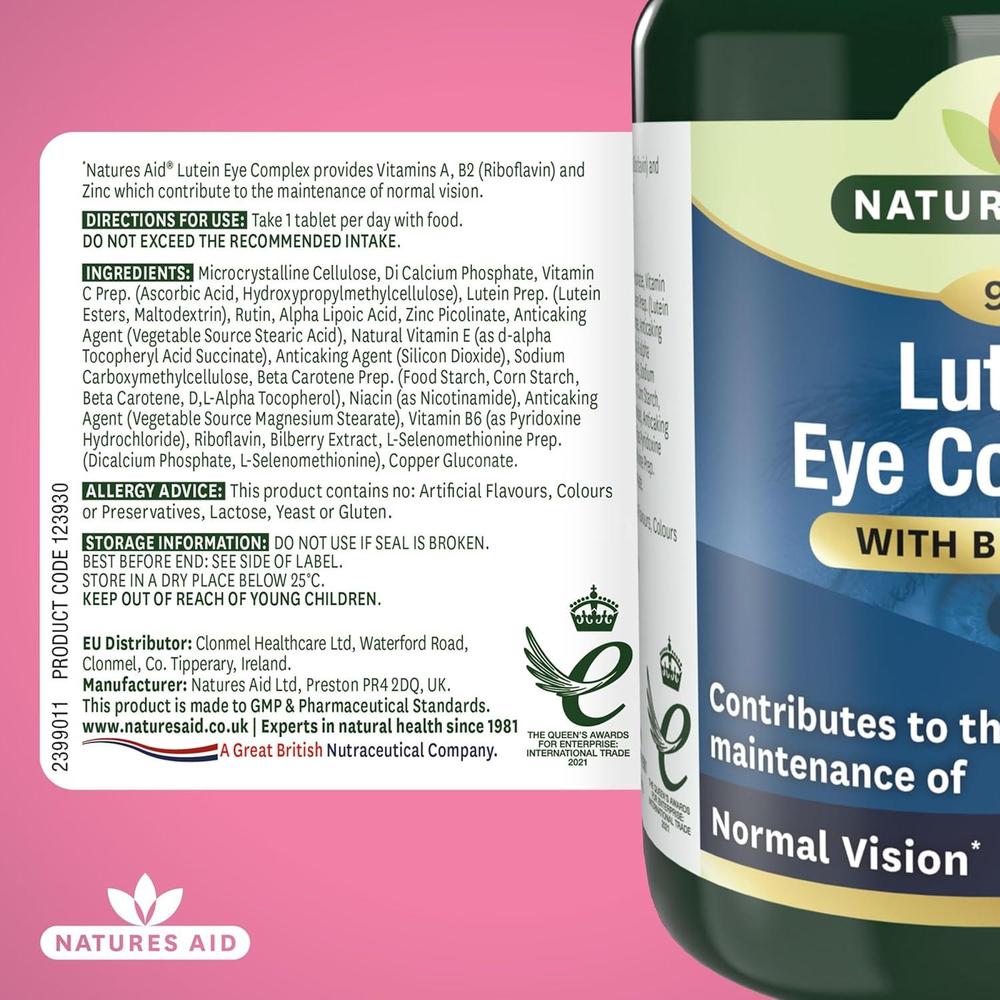 NAT.AID LUTEIN EYE COMPLEX W/BILBERRY TAB 90'S 1