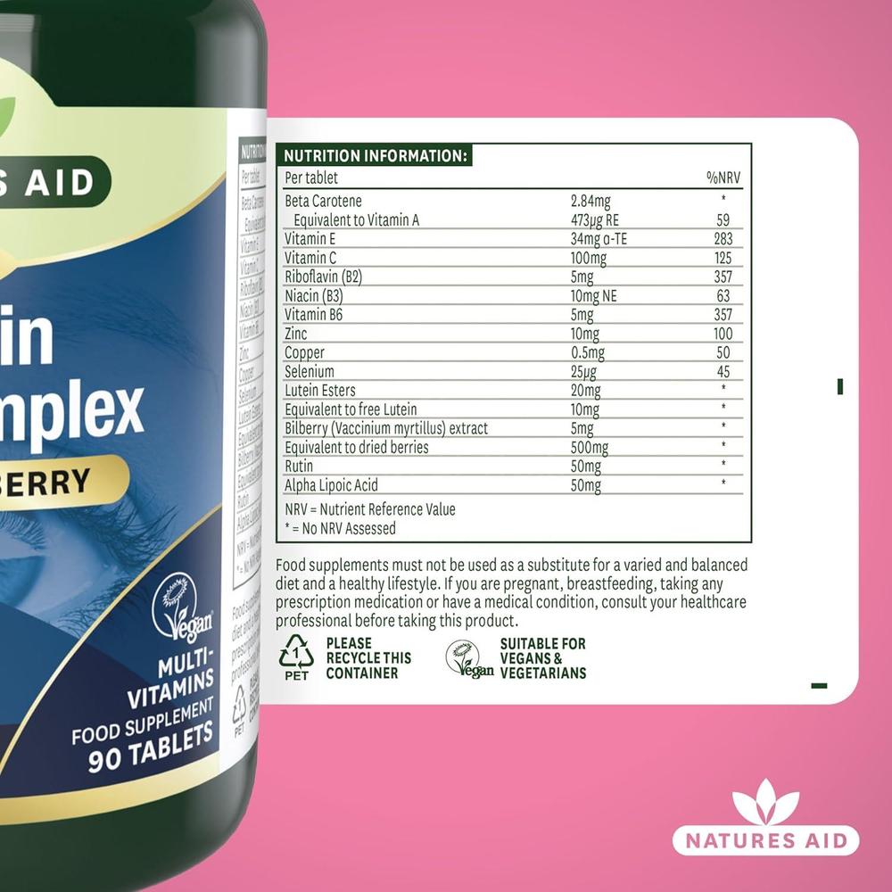 NAT.AID LUTEIN EYE COMPLEX W/BILBERRY TAB 90'S 2