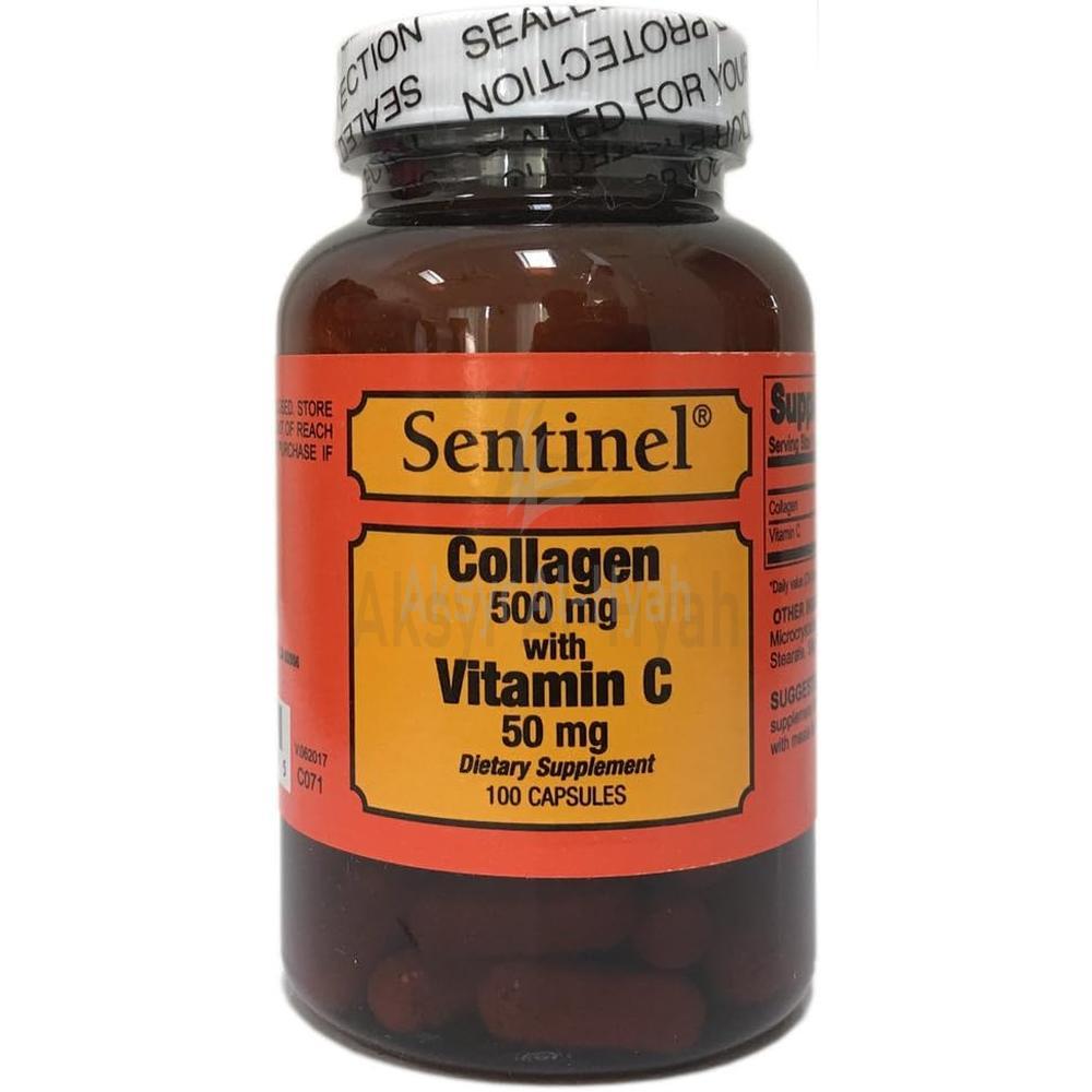 SENTINEL COLLAGEN 500MG W/ VIT.C 50MG CAP 100'S