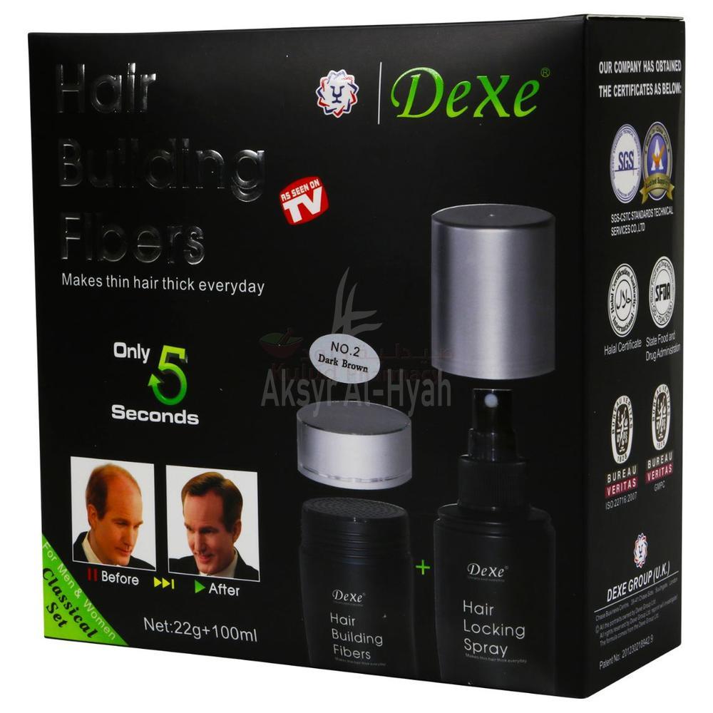 DEXE HAIR BUILDING FIBER KIT 22G+100ML(D/BROWN)