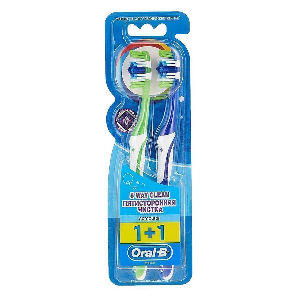ORAL -B COMP.T/BRUSH 5-WAY CLEAN(1+1) (40)MED(OB723) #9101