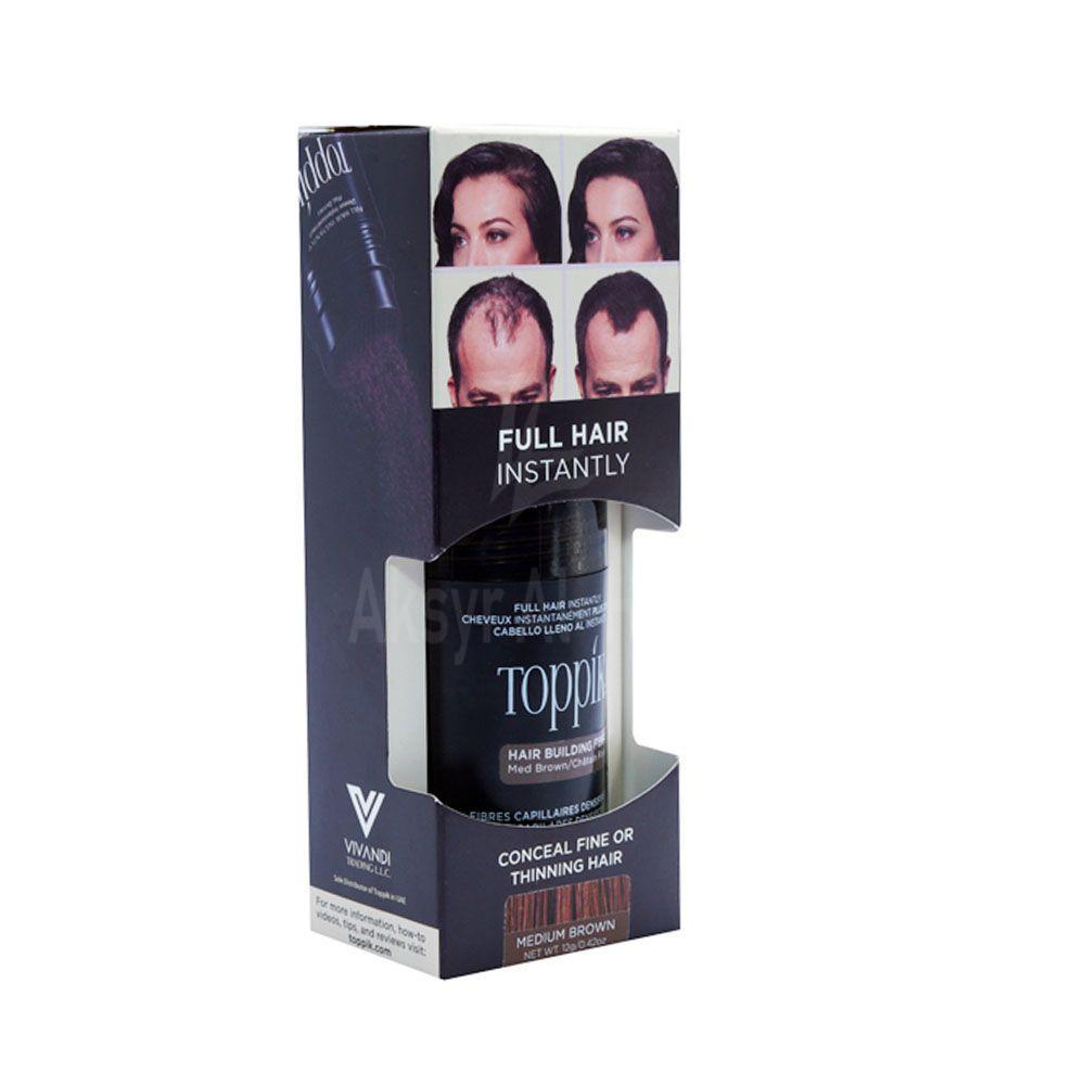 TOPPIK HAIR BUILDING FIBERS MEDIUM BROWN 12G #13967
