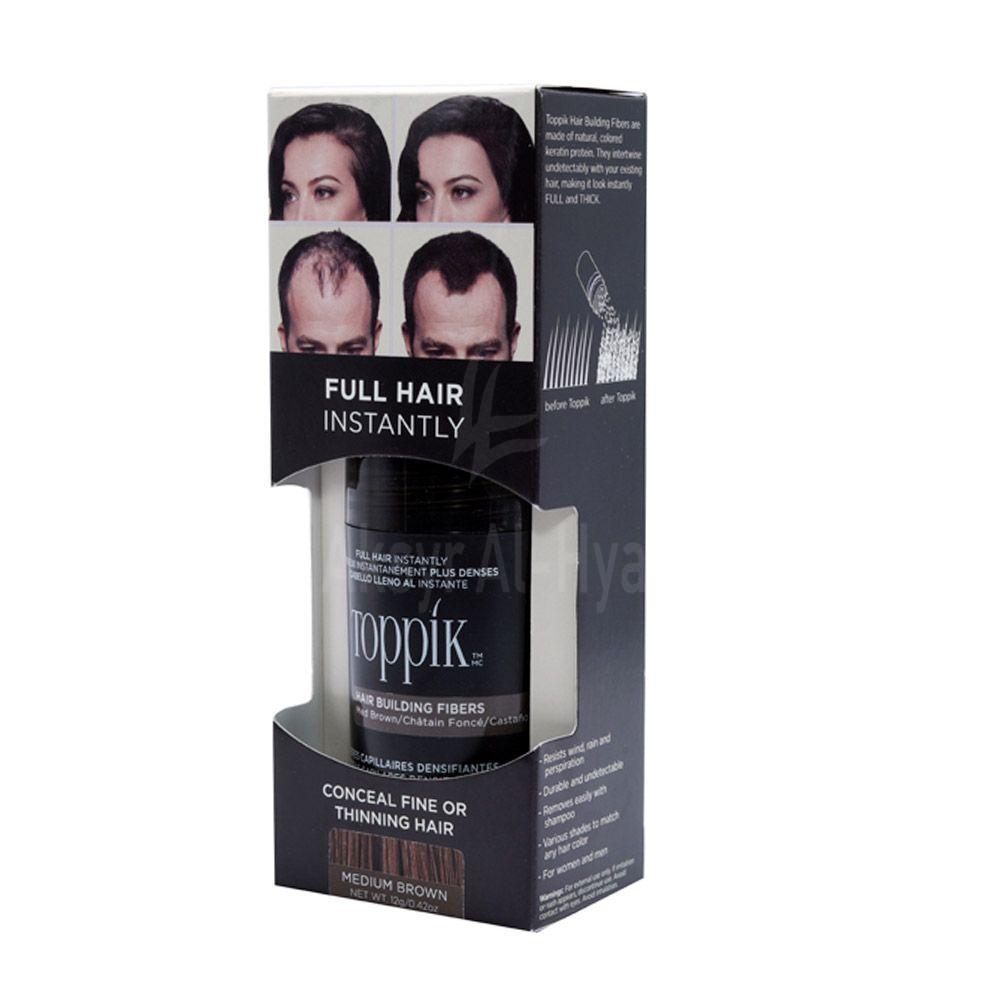 TOPPIK HAIR BUILDING FIBERS MEDIUM BROWN 12G #13967 2