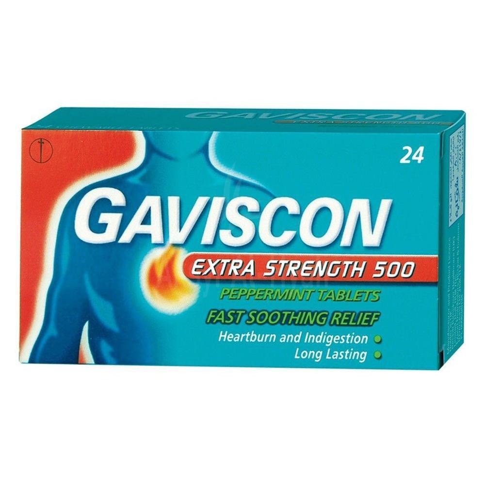 GAVISCON EXT.STRENGTH PEPPERMINT TAB 24'S 4