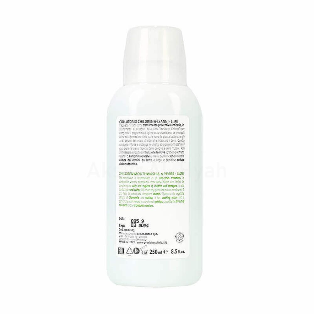 PRESIDENT 6-12 YRS CHILDREN LIME MOUTH WASH 200ML 2