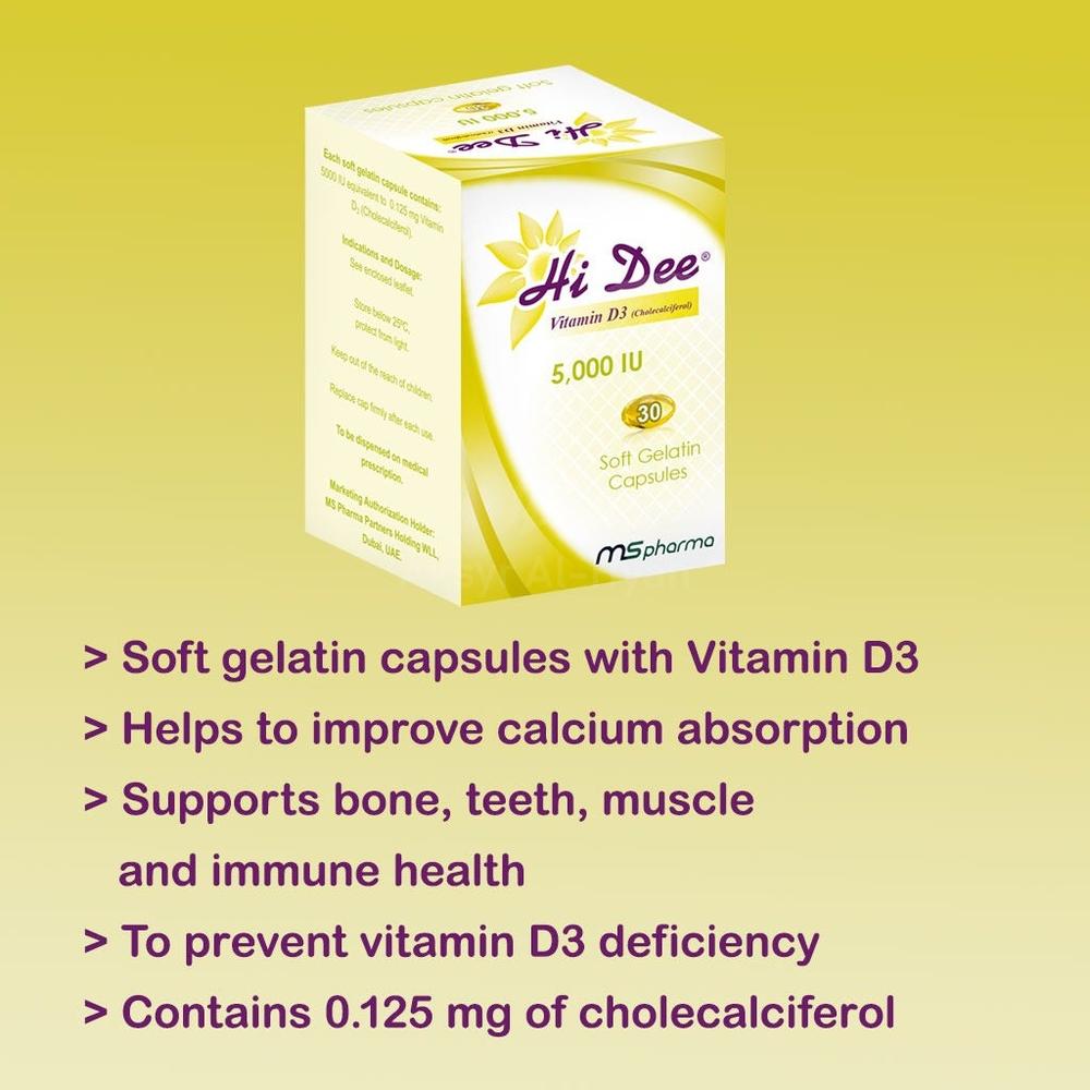 HI DEE VIT.D3 5000 IU SOFTGELS 30'S #52760 1