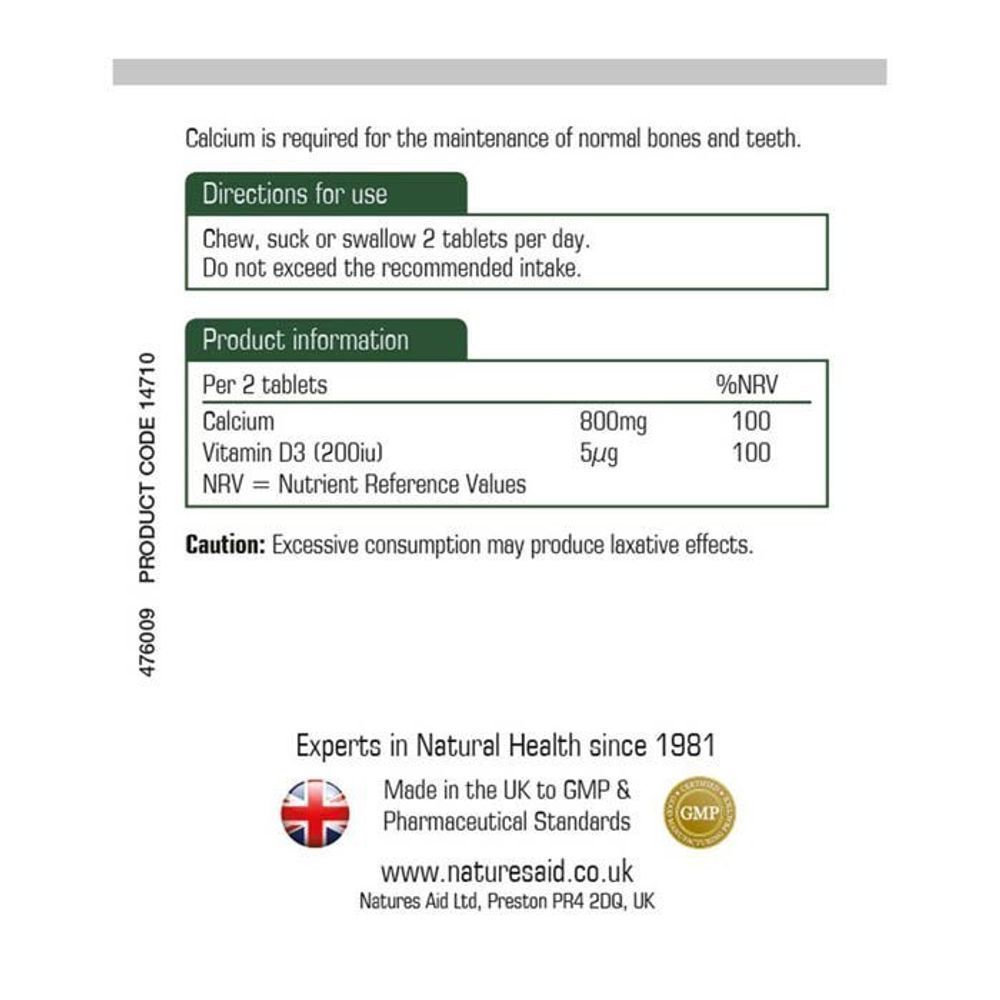 NAT.AID CALCIUM 400MG CHEWABLE TAB 60'S 2