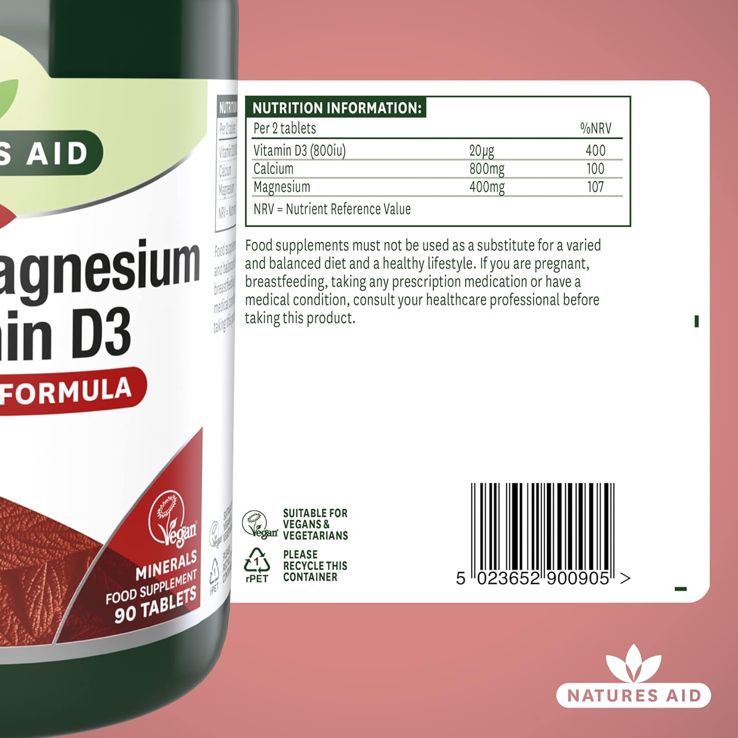 NAT.AID CALCIUM MAGNESIUM W/VIT.D3 TAB 90'S 2
