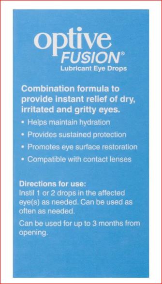 OPTIVE FUSION EYE DROPS 10ML 2
