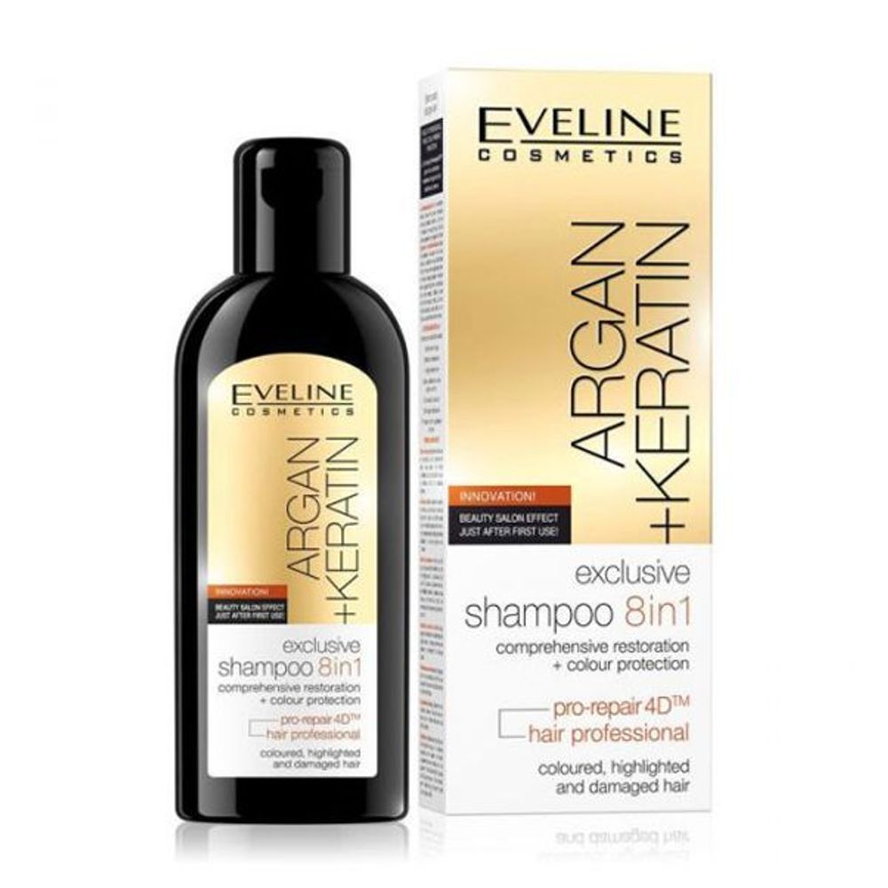 EVELINE ARGAN+KERATIN 8 IN 1 EXCLUS.HAIR SHAMPOO 150ML#7158 1