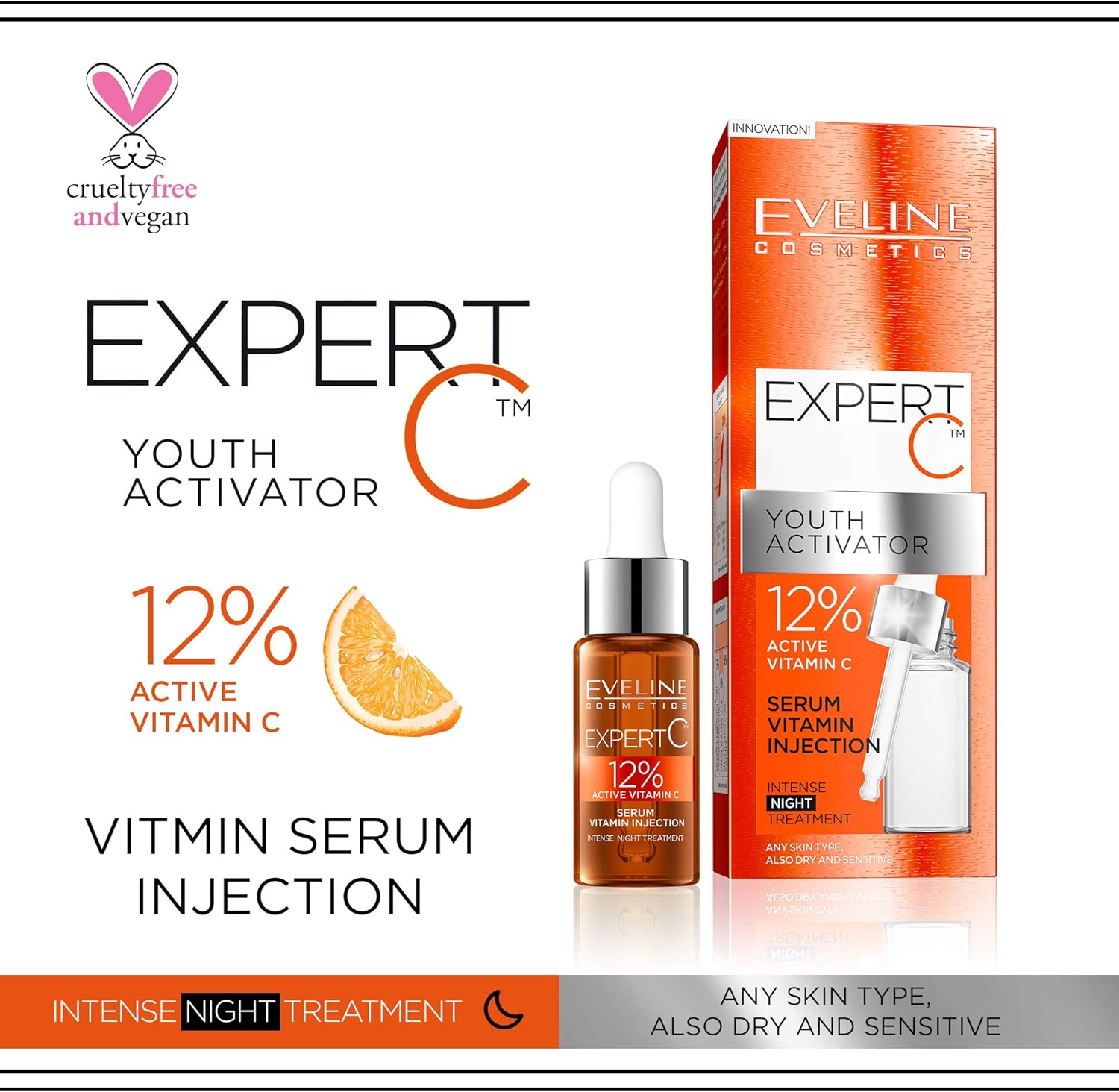 EVELINE EXPERT C YOUTH ACT.NIGHT SERUM INJ.18ML #6071 1