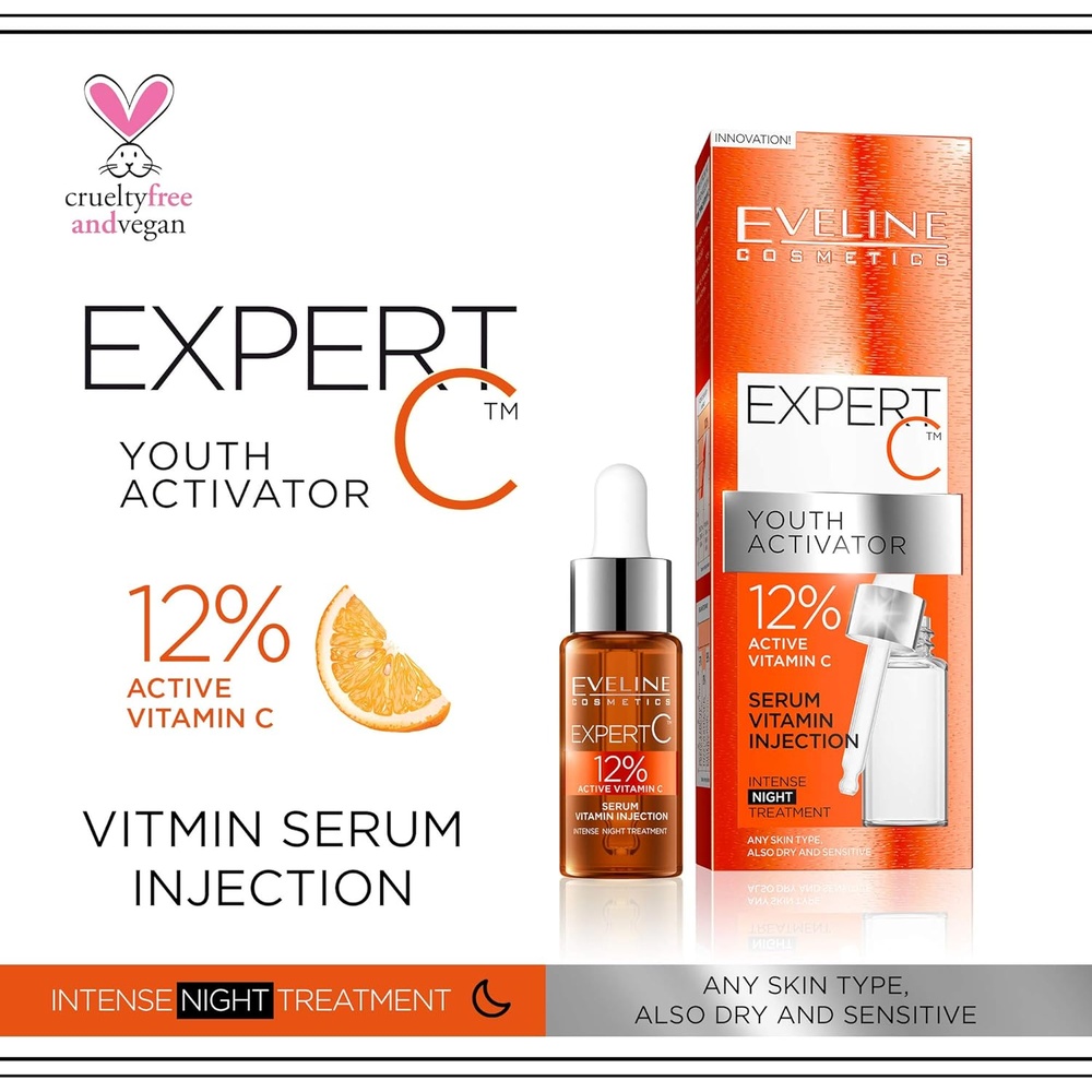 EVELINE EXPERT C YOUTH ACT.NIGHT SERUM INJ.18ML #6071 9