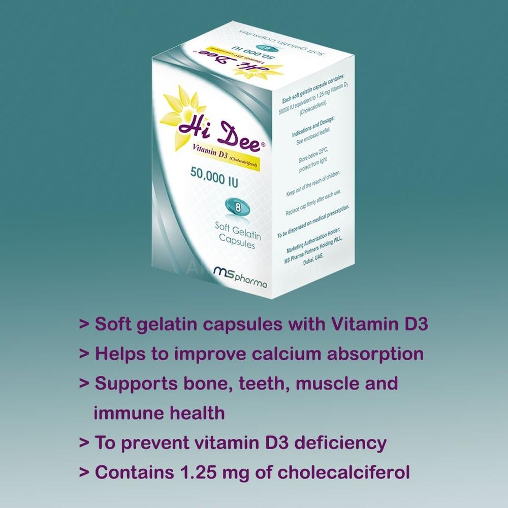 HI DEE 50000 IU VITAMIN D3 CAP 8'S #52917